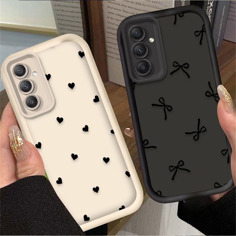 Phone Accessories Samsung - Black Love Heart Bowknot Case for