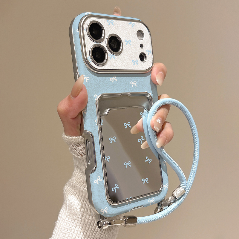 Phone Accessories Holder - Cute Bow Mirror Card Holder Phone