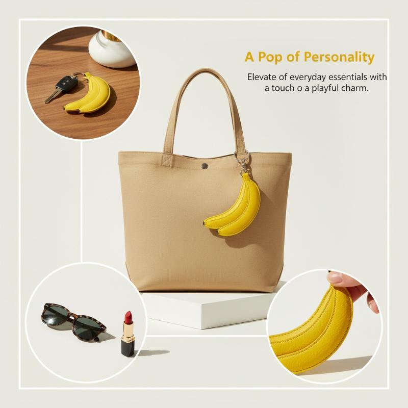 Phone Accessories Cute - Cute PU Leather Banana Pendant With