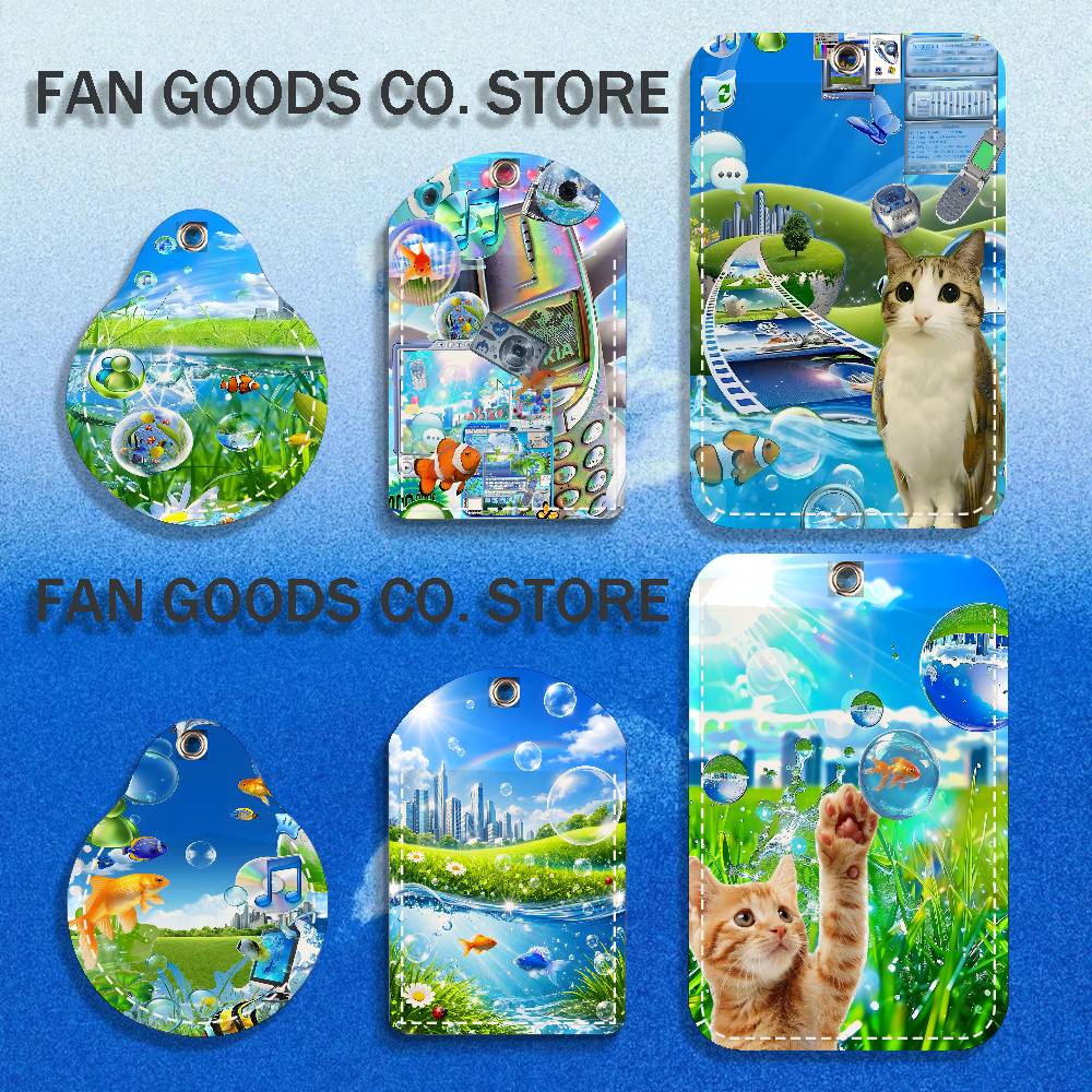 Airtag Holder Case - Frutiger Aero Art PU Leather Card