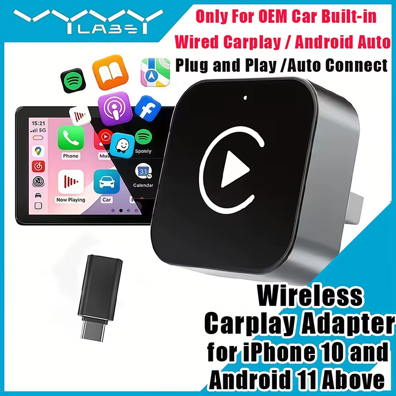 Phone Accessories Online - 2-in-1 Wireless CarPlay Adapter Plug-and-Play for