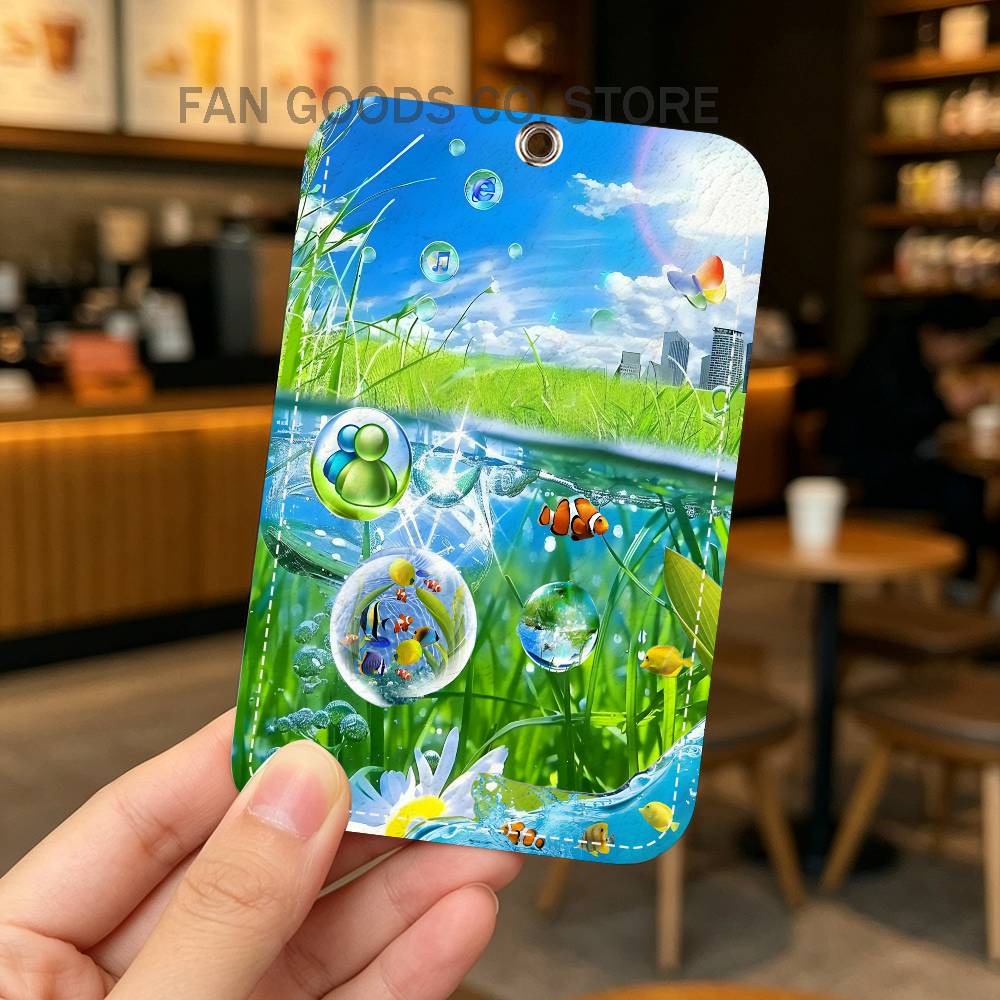 Frutiger Aero Art PU Leather C - Airtag Holder Case ulasan dan harga