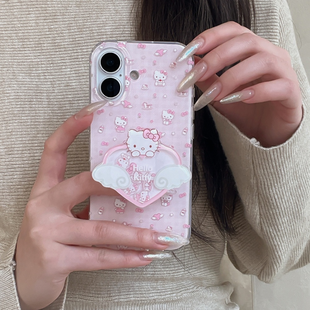 Pink KT Cat Wings With Bracket - Phone Accessories Holder ulasan dan harga