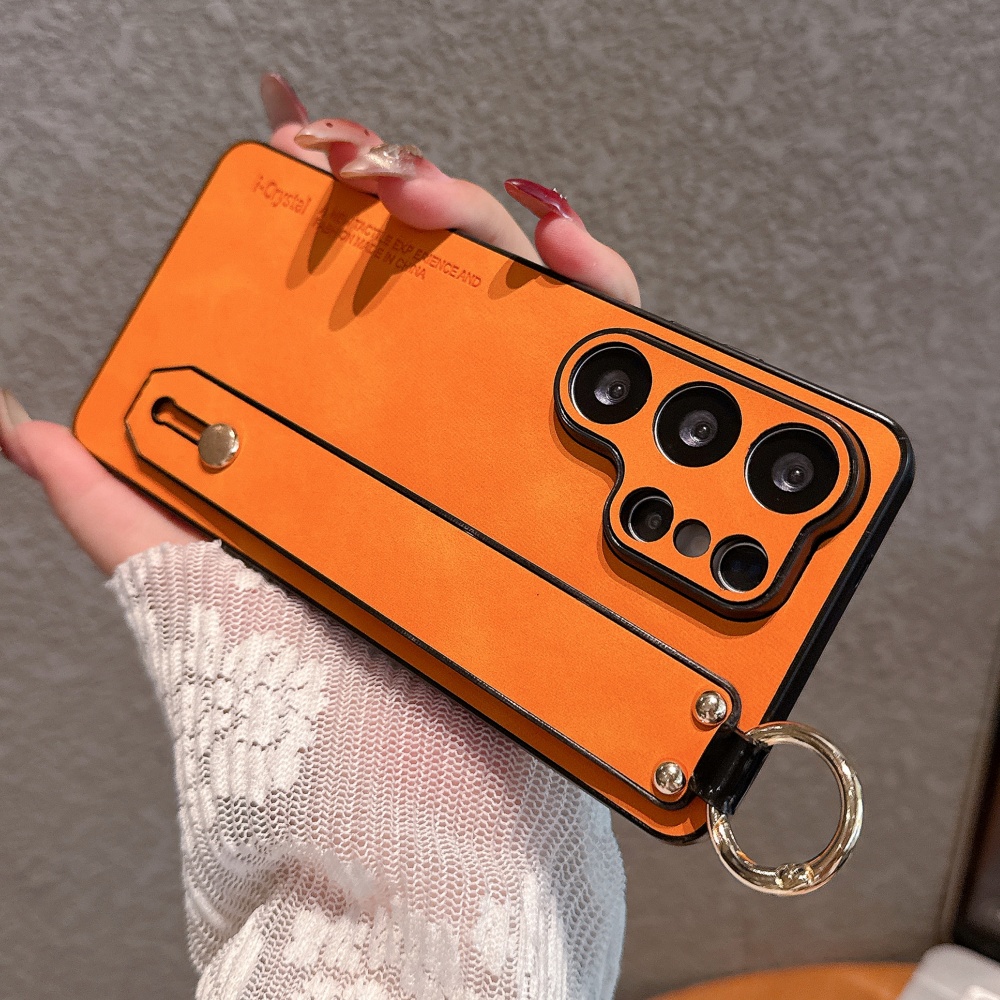 Matte Faux Leather Wrist Strap - Phone Accessories Samsung ulasan dan harga